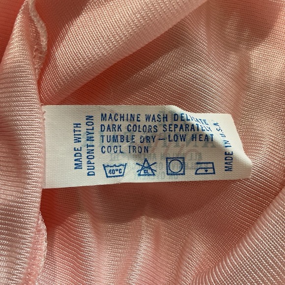 Vintage Vanity Fair 2 Pc Pink Lace Nightgown & Robe Peignoir Set Size Small - Picture 10 of 11